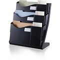 Officemate® Grande Central Desktop File Sorter, 3 Compartments, Black, 18 1/4H x 15 3/4W x 9 1/2D