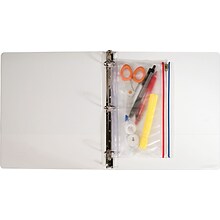 Zip-All Ring Binder Pocket, 6 x 9 1/2, Clear