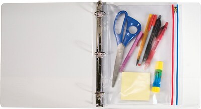 Zip-All Ring Binder Pocket, 8 1/2 x 11, Clear