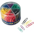 Officemate Plastic Coated Paper Clips, Assorted Sizes, Assorted Colors, 450/Pack (97227)