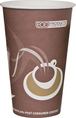 Eco-Products® Evolution World™ Hot Drink Cups, Purple, 16oz., 50/Pk (ECOEPBRHC16EWPK)
