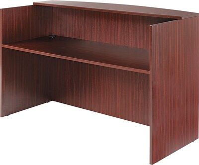 Alera® Valencia Series Reception Desk w/Counter, 71w x 35-1/2d x 44-3/4h, Mahogany