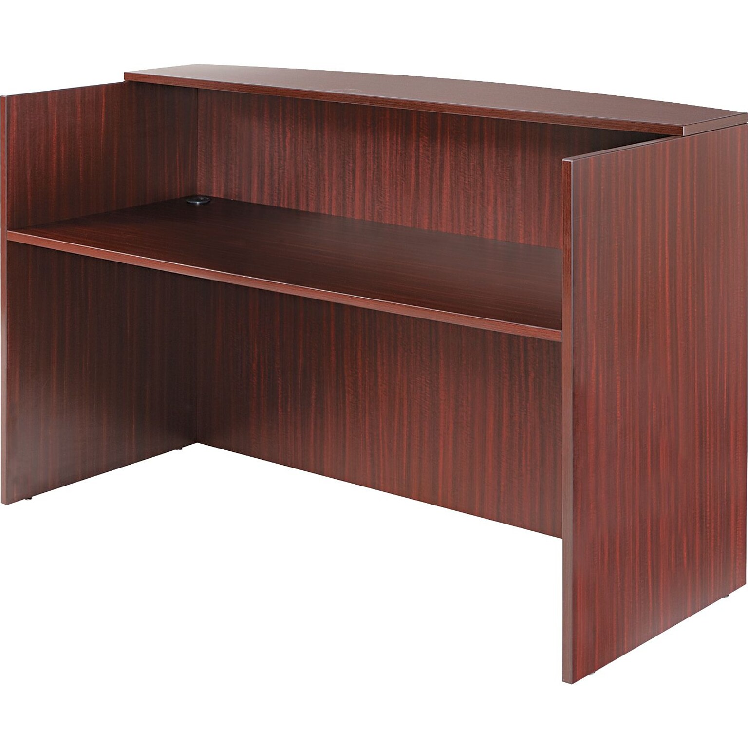 Alera® Valencia Series Reception Desk w/Counter, 71w x 35-1/2d x 44-3/4h, Mahogany