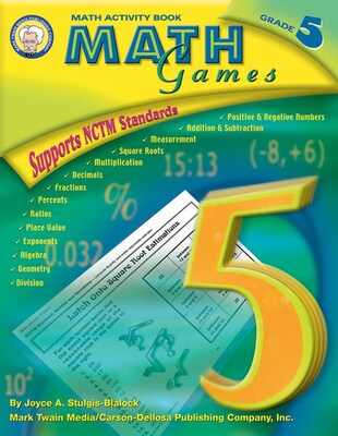 Mark Twain Math Games Resource Book, Grade 5, 64 Pages (CD-404001)