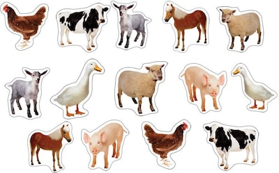 Carson-Dellosa Farm Animals: Photographic Shape Stickers