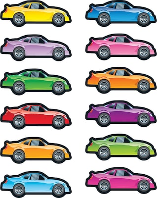Carson-Dellosa Race Cars Shape Stickers