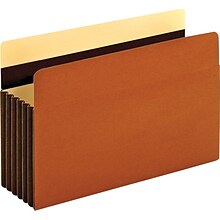Globe-Weis Reinforced File Pocket, 7 Expansion, Legal Size, Redrope, 5/Box (GLW15446HD)