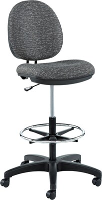 Interval Series Swivel Task Stool, 100% Acrylic With Tone-On-Tone Pattern, Graphite
