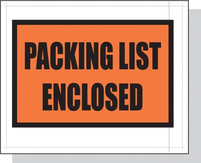 Laddawn Packing List Enclosed Envelope, 4.5 x 5.5, White/Clear, 1000/Case (3860)