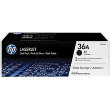 HP 36A Black Standard Yield Toner Cartridge, 2/Pack (CB436D)