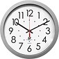 Quartz Flat Rim Clock, 13-1/4", Silver