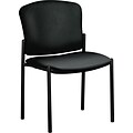 HON® Pagoda® Fanned Back Upholstered Stacking Armless Chairs; Black Vinyl