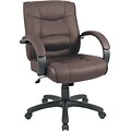 Alera™ Strada Series Executive Leather Chairs; Mid Back; Brown