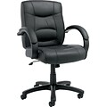 Alera™ Strada Series Executive Leather Chairs, Mid Back, Black