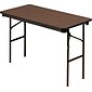 Iceberg® Economy Wood Laminate Folding Tables, 48x24", Walnut