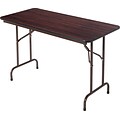 Alera™ Melamine Folding Table in Walnut Woodgrain, 48Wx24D