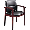 HON® Park Avenue Collection® Hardwood and Vinyl Guest Chair, Mahogany/Black