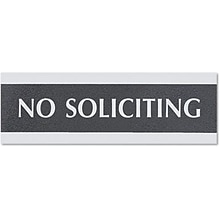 Century Series Office Sign, 3 x 9, No Soliciting (4758)