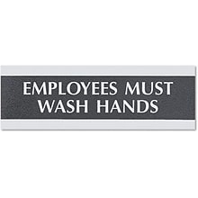 Century Series Office Signs, Employees Must Wash Hands, 9x 1/2x 3 (4782)