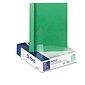 Oxford Clear Front Report Cover with Green Leatherette Back Cover, 8 1/2" x 11", 25/Box (55807EE)