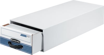 Bankers Box Stor/Drawer Steel Plus Storage Drawers, White/Blue, 12/Ct (00306)