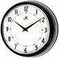 Infinity Instruments Home Essential Retro Wall Clock, Black Steel, 9.5" (10940-BLACK)