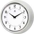 Infinity Instruments Home Essential Retro Wall Clock, White Steel, 9.5 (10940-WHITE)