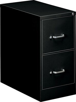 OIF Economy 2-Drawer Vertical File Cabinet, Letter Size, Lockable, 29H x 15W x 26.5D, Black (EFS2