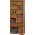 Safco Square-Edge 7-Shelf 84H Wood/Veneer Bookcase, Medium Oak (1506MOC)