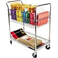 Alera® 39 1/2H x 34 1/4W x 21 1/2D 2-Shelf Wire Mail Cart; Chrome
