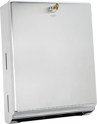 Bobrick C-Fold/Multifold Paper Towel Dispenser, Stainless Steel, 14H x 10.75W x 4D (BOB262)