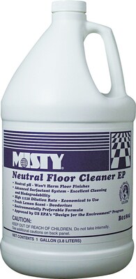 Misty Neutral Floor Cleaner EP, Pleasant Lemon, 1 gal Bottle