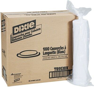 Dixie® Plastic Lid for Dixie Sage® Collection 8 oz. Hot Drink Cups; White; 1000/Carton