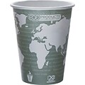 Eco-Products® World Art™ Renewable and Compostable PLA Hot Cup; 12 oz., Green, 1000/Ct