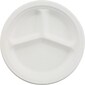Chinet® Classic Paper Plates; Three Compartments, 10-1/4" Diameter, 500/Case