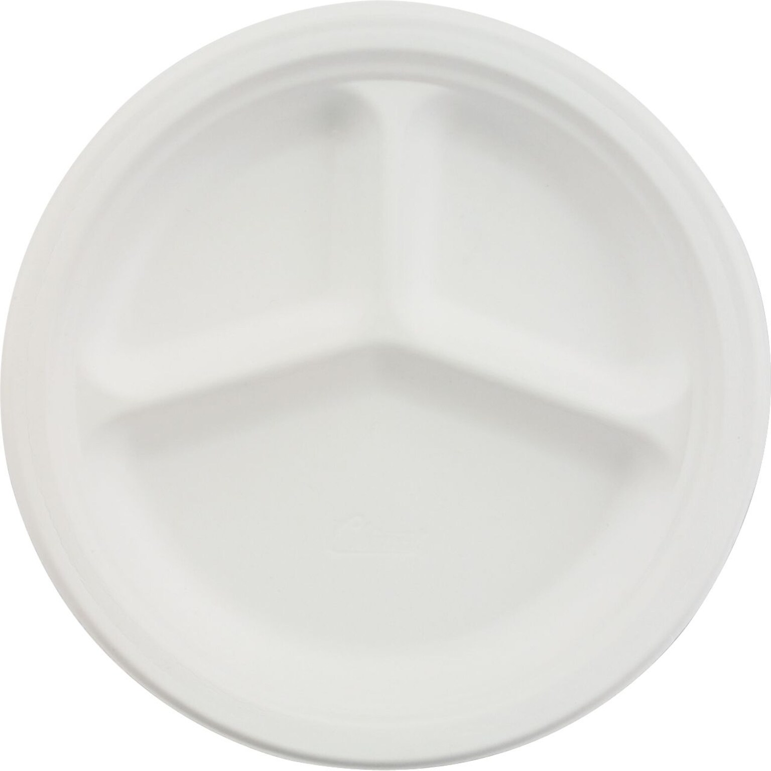 Chinet® Classic Paper Plates; Three Compartments, 10-1/4 Diameter, 500/Case