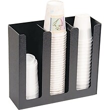 Vertiflex Cup/Lid Holder, 3 Compartment, 12-3/4x 4-1/2 x 11-3/4, Black (VFPC-1000)