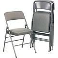 Bridgeport™ Deluxe Fabric Padded Seat And Back Folding Chair, Cavallaro Gray (CSC36885CVG4)