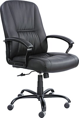 Safco® Serenity™ Big And Tall High Back Genuine Leather Chair; Black