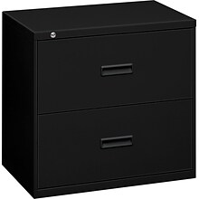 HON Lateral File, 2 Drawers, Molded Pull, 36W, Black Finish (BSX482LP)