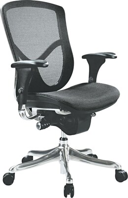 Alera EQ Series Ergonomic Multifunction Mid-Back Chair, Mesh, Black (EQA42ME10A)