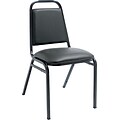 Alera Continental Vinyl Square-Back Stacking Chairs, Black, 4/CT (ALESC68VY10B)