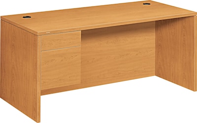 HON® 10500 Series Left Pedestal Desk 66W, Harvest, 29 1/2H x 66W x 30D