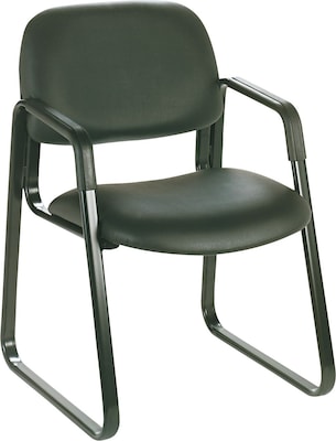 Safco® Cava® Urth™ Collection Guest Chair, Vinyl, Black, Seat: 20W x 18D, Back: 20W x 14H