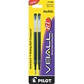 Pilot VBall RT Retractable Rollerball Pen Refill, Fine Tip, Black Ink, 2/Pack (77285)