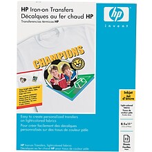 HP Matte Iron On Transfer Paper, 8.5 x 11, 12/Pack (C6049A)