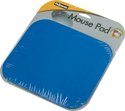 Fellowes Polyester Mouse Pad, Non-Skid Rubber Backing, Blue (58021)