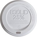 Eco-Products® 25% Recycled Content Hot Cup Lid for 10 - 20 oz. Hot Cups, White, 1000/Carton