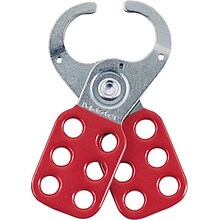 Master Lock® Safety Lockout Hasps, Steel, Red, 1-1/2 Jaw Diameter, Each