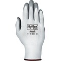 Ansell® HyFlex® Coated Gloves, Foam Nitrile, Knit-Wrist Cuff, Size 7, White/Grey, 12 Pair/Box